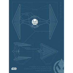 Disney Poster Star Wars Tie Fighter Dunkelblau 30 x 40 cm 611683