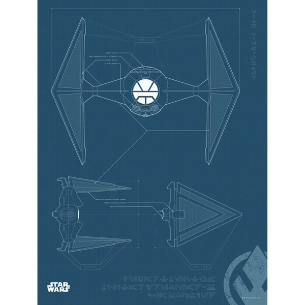 Disney Poster Star Wars Tie Fighter Dunkelblau 30 x 40 cm 611683