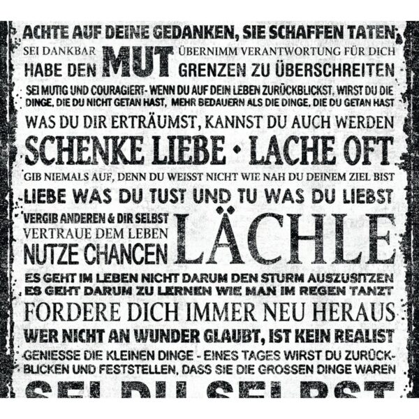 Bricoflor Selbstklebende Tapete mit Sprüchen Schwarz Weißes Tapeten Panel Ideal für Badezimmer und Küche Modernes Wandpaneel mit Motivationssprüchen