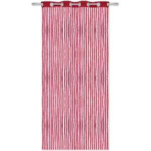 Arsvita Fadenvorhang Fadengardine Gardine Vorhang Metall-Optik 140 cm x 250 cm Ösen Rot