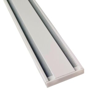 Bestlivings Vorhangschiene 450 cm Aluminium Weiß 2 Lauf / 3 x 120 cm & 90 cm