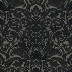 Bricoflor Neobarock Tapete in Schwarz Grau Vlies Barocktapete mit Samt Ornament in anthrazit Elegante Flock Wandtapete mit Barock Muster