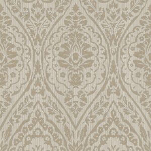 Bricoflor Vlies Textiltapete in Beige Braun Wohn und Esszimmer Vliestapete mit Ornament im Landhausstil Romantische Textil Landhaus Tapete Floral