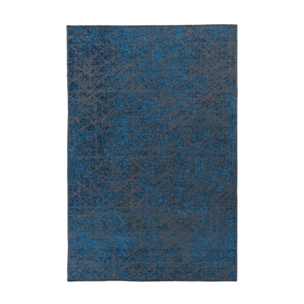 MeGusta Flachflor Teppich UsedLook Modern Blau Polyester 80x150 cm Eva