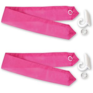 Bestlivings Dekoschal Noella Schlaufe Voile 2er Pack 140 cm x 145 cm + Raffhalter Pink