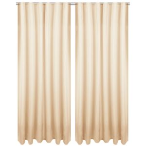 Bestlivings 2er Set Dekoschal Ellen Universalband Inkl. Raffhalter 140 cm x 245 cm Beige