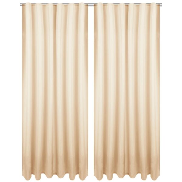 Bestlivings 2er Set Dekoschal Ellen Universalband Inkl. Raffhalter 140 cm x 245 cm Beige