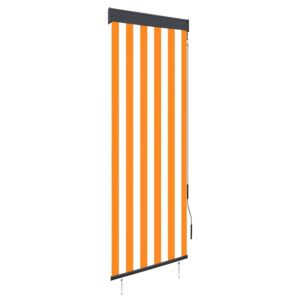 vidaXL Außenrollo 60 x 250 cm Weiß und Orange