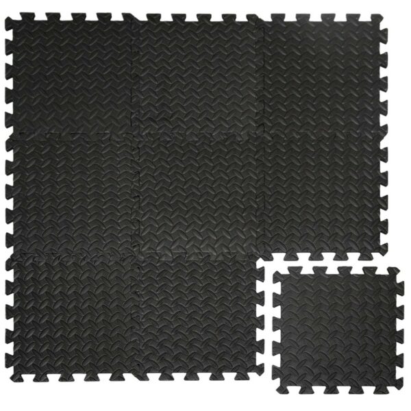 eyepower Bodenschutzmatten 30 x 30 x 1 cm 9er Set in Schwarz