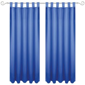 Bestgoodies Dekoschal Ellen Schlaufen Blickdicht 2er Pack 140 cm x 175 cm Blau