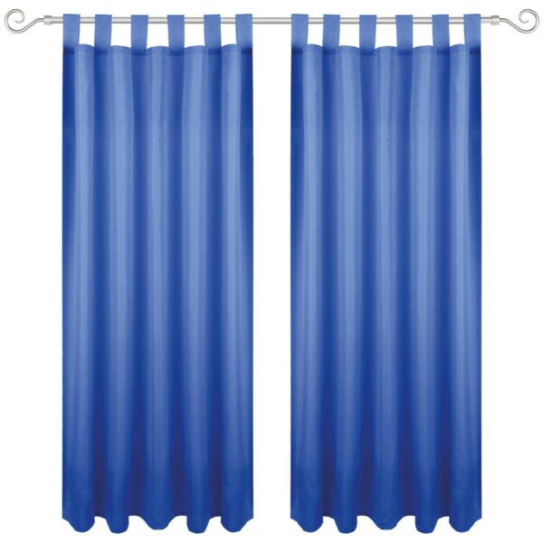 Bestgoodies Dekoschal Ellen Schlaufen Blickdicht 2er Pack 140 cm x 175 cm Blau