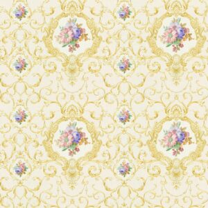 Tadessi Tapete Barock Raffaele M1 No 2479 Vliestapete Gold Rosa Ornament Klassik Blumen