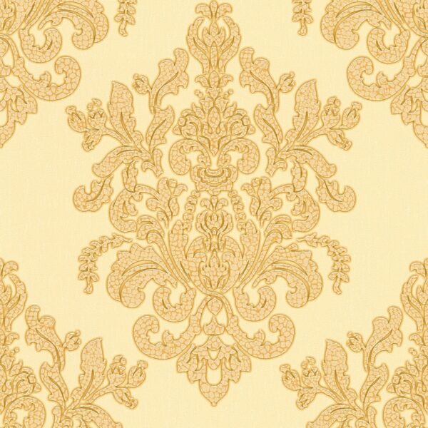 Bricoflor Goldene Tapete Opulent Neobarock Vliestapete mit Barock Muster in Gold für Wohnzimmer und Schlafzimmer Elegante Vlies Wandtapete mit Vinyl