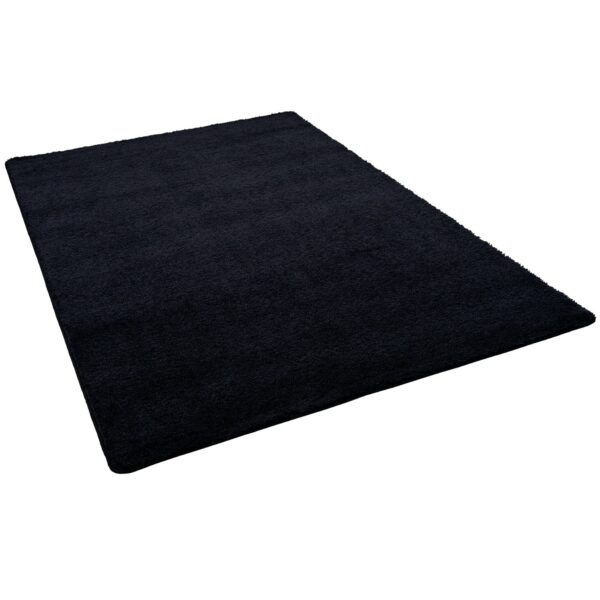 Snapstyle Hochflor Shaggy Teppich Palace Schwarz 100x100cm