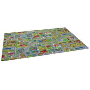 Snapstyle Kinder Spiel Straßenteppich Grau Grün 160x160cm