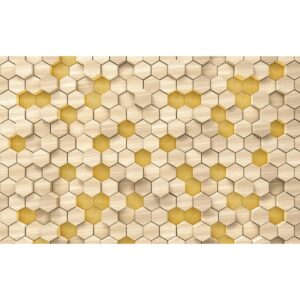 Sanders & Sanders Fototapete Hexagon Beige und Gelb 400 x 250 cm 611883