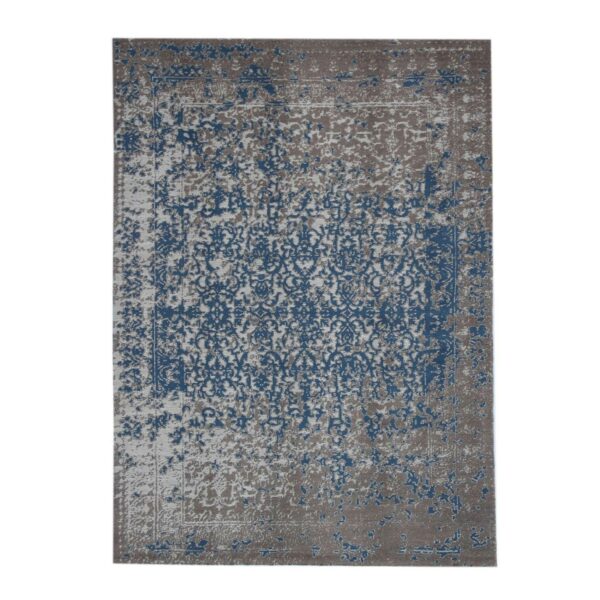 MeGusta Flachflor Teppich Vintage Beige - Blau Polyester 80x150 cm Luisa