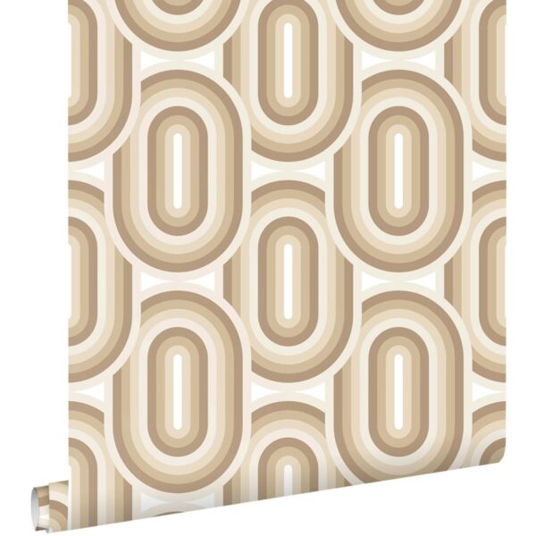 ESTAhome Tapete Retro-Ornamente Beige und Braun 50 x 900 cm 130981