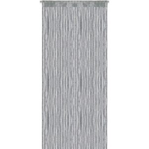 Arsvita Fadenvorhang Metall Optik Gardine Vorhang Lurex Universalband Silber 140 cm x 250 cm