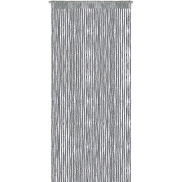 Arsvita Fadenvorhang Metall Optik Gardine Vorhang Lurex Universalband Silber 140 cm x 250 cm