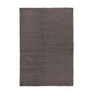 MeGusta Flachflor Teppich Uni Grau Handgewebt 120 x 170 cm