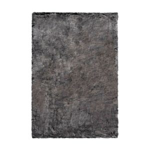 MeGusta Shaggy Hochflor Teppich Uni Anthrazit Mischgewebe 80x150 cm Francisca