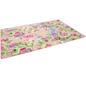 Snapstyle Kinder Spiel Teppich Girls Village Rosa 200x300cm