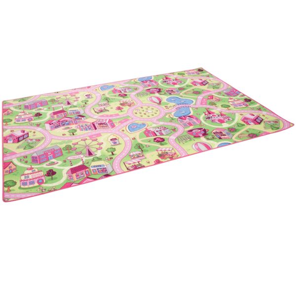 Snapstyle Kinder Spiel Teppich Girls Village Rosa 200x300cm