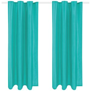 Arsvita 2er Pack Gardine Blickdicht Alessia mit Universalband 140 cm x 175 cm Türkis