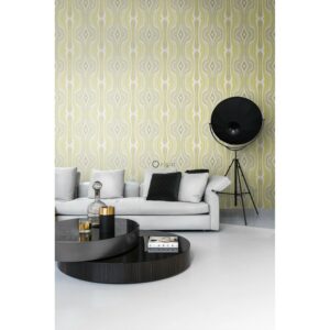 Origin Wallcoverings Tapete Grafische Linien Ockergelb 53 cm x 10