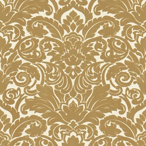 Bricoflor Ornament Tapete in Weiß Gold Neobarock Wandtapete mit Samt Muster auf Vinyl Barock Vliestapete mit Flock Design Ideal für Wohnzimmer