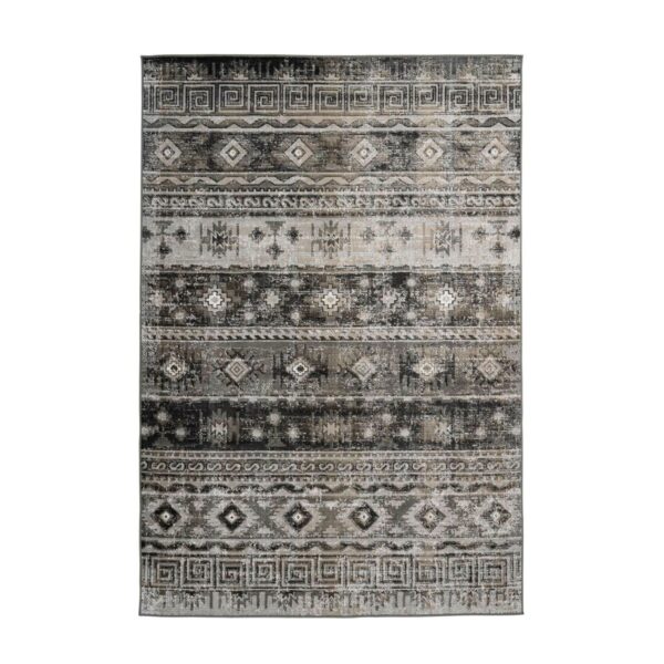 MeGusta Kurzflor Teppich VintageDesign UsedLook EthnoDesign Grau 200x290 cm Marcela