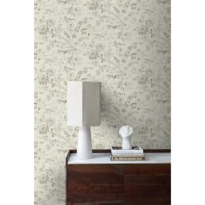 Origin Wallcoverings Tapete Blumen Kieselgrau 53 cm x 10