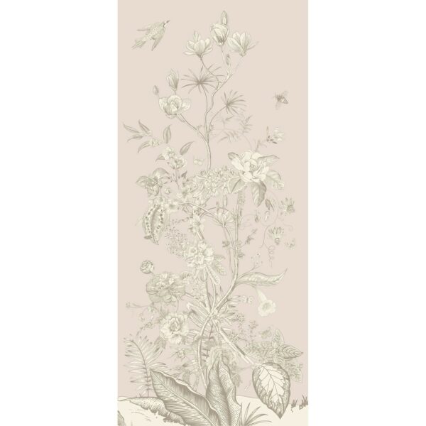 Sanders & Sanders Poster Blumenmuster Beige 1.1 x 1.55 m 601259