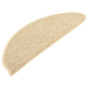 VidaXL Treppenmatten Sisal-Optik 15 Stk. 65x21x4cm Beige Selbstklebend