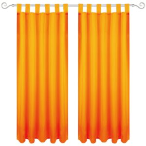 Bestgoodies Dekoschal Ellen Schlaufen Blickdicht 2er Pack 140 cm x 245 cm Hellorange