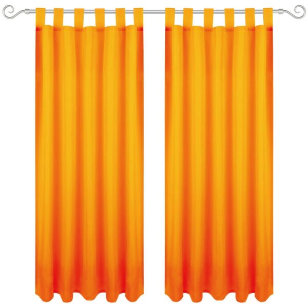 Bestgoodies Dekoschal Ellen Schlaufen Blickdicht 2er Pack 140 cm x 245 cm Hellorange