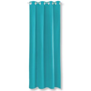 Bestgoodies Dekoschal Ellen Ösen Blickdicht 140 cm x 145 cm Türkis 2er Pack