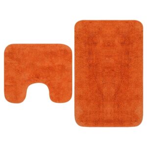 vidaXL Badematten-Set 2-Tlg Stoff Orange