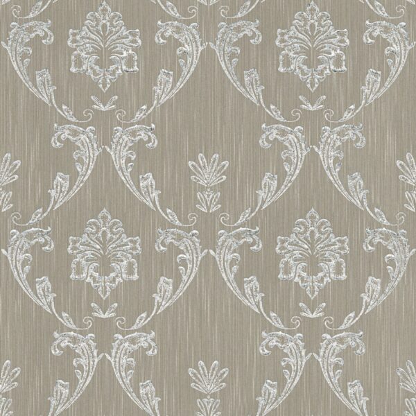 Bricoflor Barock Tapete mit Silber Glitzer Effekt Metallic Textiltapete mit Ornament Elegant Textil Vliestapete Edel für Esszimmer und Wohnzimmer