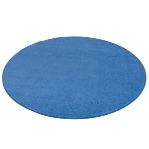 Snapstyle Trend Velours Teppich Joy Blau 100cm Rund