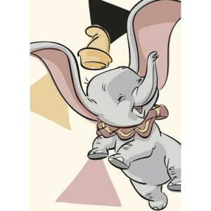 Disney Poster Dumbo Altrosa Grau und Gelb 50 x 70 cm 610109