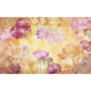 Sanders & Sanders Fototapete Blumen Rosa Gelb und Gold 400 x 250 cm 611930