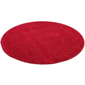 Snapstyle Hochflor Velours Teppich Mona Rund Rot 133x133cm