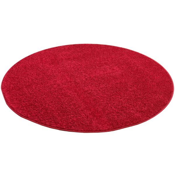 Snapstyle Hochflor Velours Teppich Mona Rund Rot 200x200cm