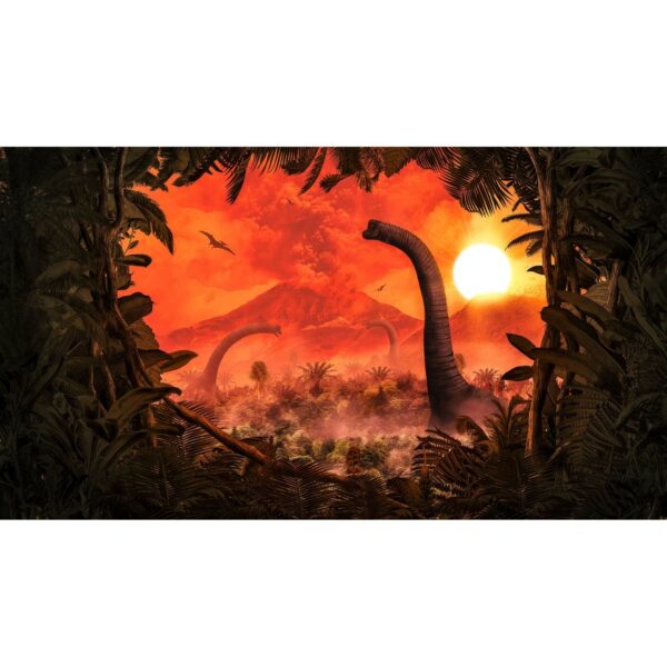 Komar Fototapete Brachiosaurus Panorama Orange und Grün 500 x 280 cm 610829