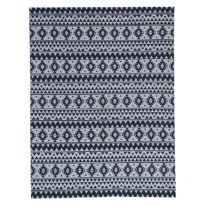 MeGusta Flachflor Teppich Vintage Blau Polyester 80x150 cm Luisa