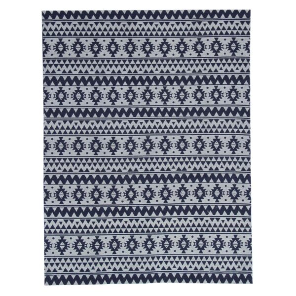 MeGusta Flachflor Teppich Vintage Blau Polyester 80x150 cm Luisa