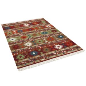 Pergamon Natur Teppich Kelim Sumak Modern Bunt 90x160cm