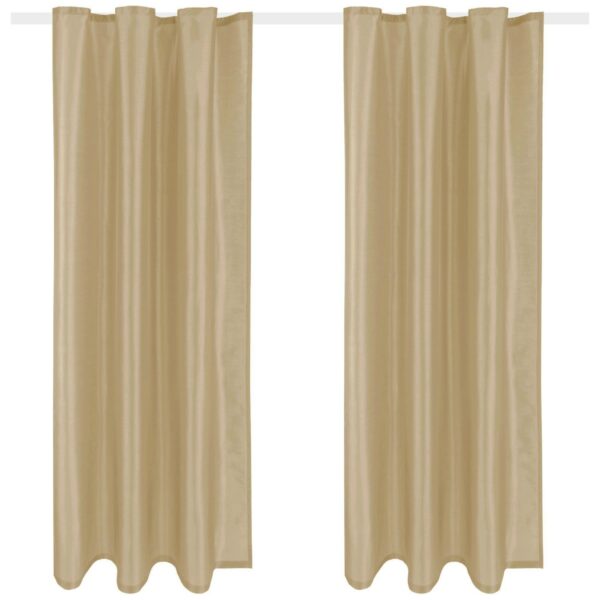 Arsvita 2er Pack Gardine Blickdicht Alessia mit Universalband 140 cm x 245 cm Taupe Hell